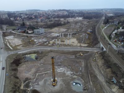 Budowa Drogi Ekspresowej S-7 Widoma – Kraków w km 655+150 Węzeł Mistrzejowice II (28.01.2023)