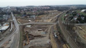 Budowa Drogi Ekspresowej S7 Widoma – Kraków w km 655+100 Węzeł Mistrzejowice II (25.03.2023)