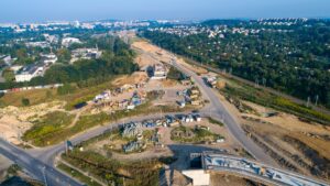 Budowa Drogi Ekspresowej S7 Widoma – Kraków w km 656+800 Węzeł Grębałów (19.08.2023)