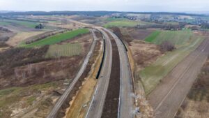 Budowa Drogi Ekspresowej S-7 Widoma – Kraków w km 645+600 (25.02.2024)