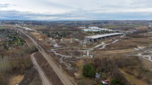Budowa Drogi Ekspresowej S-7 Widoma – Kraków w km 653+800 Węzeł Mistrzejowice I (25.02.2024)