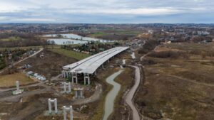 Budowa Drogi Ekspresowej S-7 Widoma – Kraków w km 654+100 Estakada ES-201 (25.02.2024)