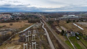 Budowa Drogi Ekspresowej S-7 Widoma – Kraków w km 654+800 Estakada ES-201 (25.02.2024)
