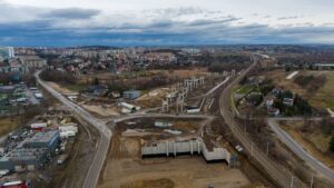 Budowa Drogi Ekspresowej S-7 Widoma – Kraków w km 655+100 Węzeł Mistrzejowice II (25.02.2024)